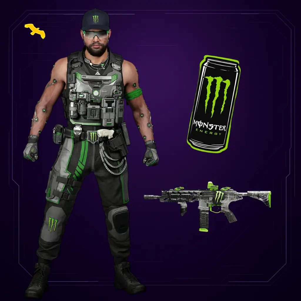 سكن مونستر + ملصق + بلوبرنت FALCON STORE